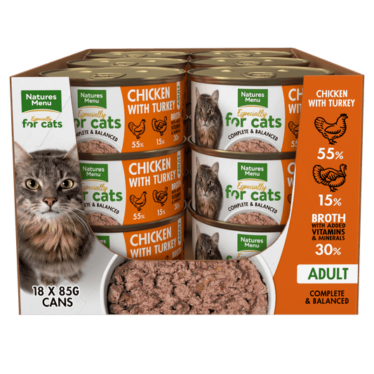 Natures Menu Cat Chicken & Turkey Tins 18x85g | Luxury Home Accessories | Heulog Glow