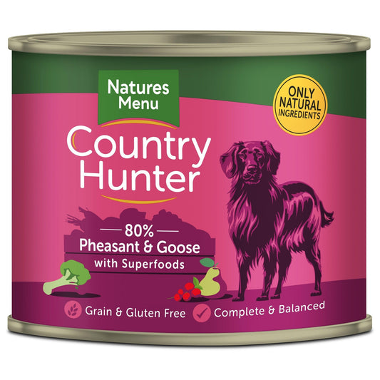 Natures Menu Ctry Hunter Dog Tins Pheasant &Goose 6x600g | Luxury Home Accessories | Heulog Glow