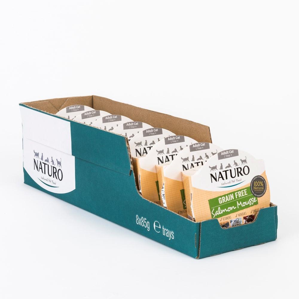 Naturo Adult Cat Grain Free Salmon Mousse Trays 8 x 85g | Luxury Home Accessories | Heulog Glow