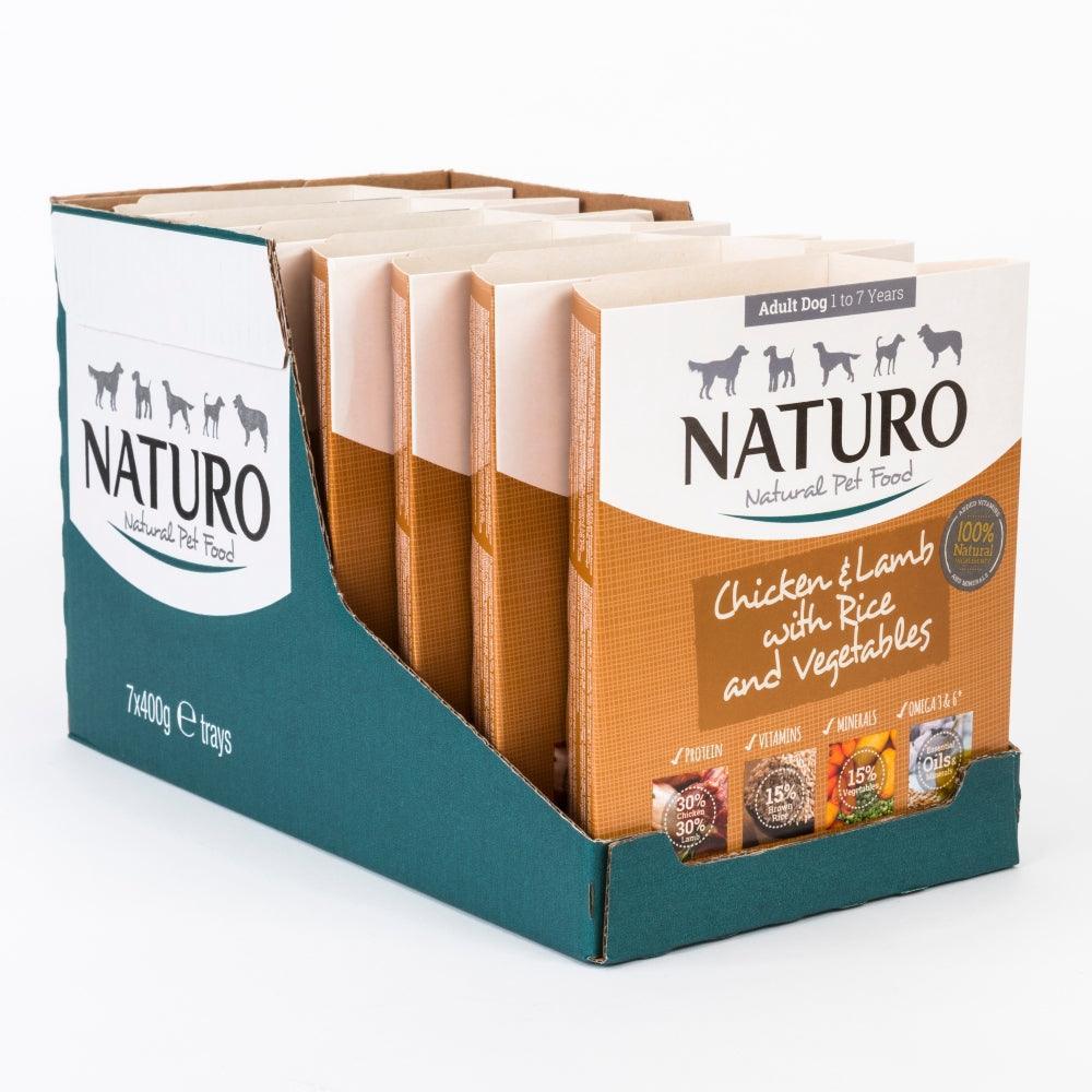Naturo Adult Chicken & Lamb with Rice & Veg Tray 400g | Luxury Home Accessories | Heulog Glow
