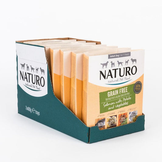 Naturo Adult Grain Free Salmon with Potato & Veg Tray 400g | Luxury Home Accessories | Heulog Glow