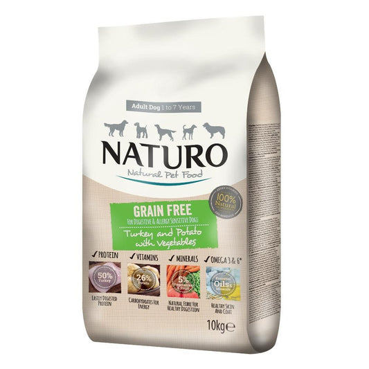 Naturo Adult Grain Free Turkey with Potato & Veg 10kg | Luxury Home Accessories | Heulog Glow