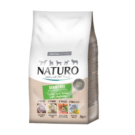 Naturo Adult Grain Free Turkey with Potato & Veg 2kg | Luxury Home Accessories | Heulog Glow