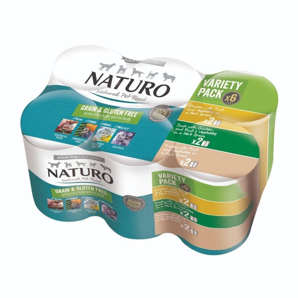 Naturo Adult Grain & Gluten Free Variety in Herb Gravy Tins 6 x 390g | Luxury Home Accessories | Heulog Glow