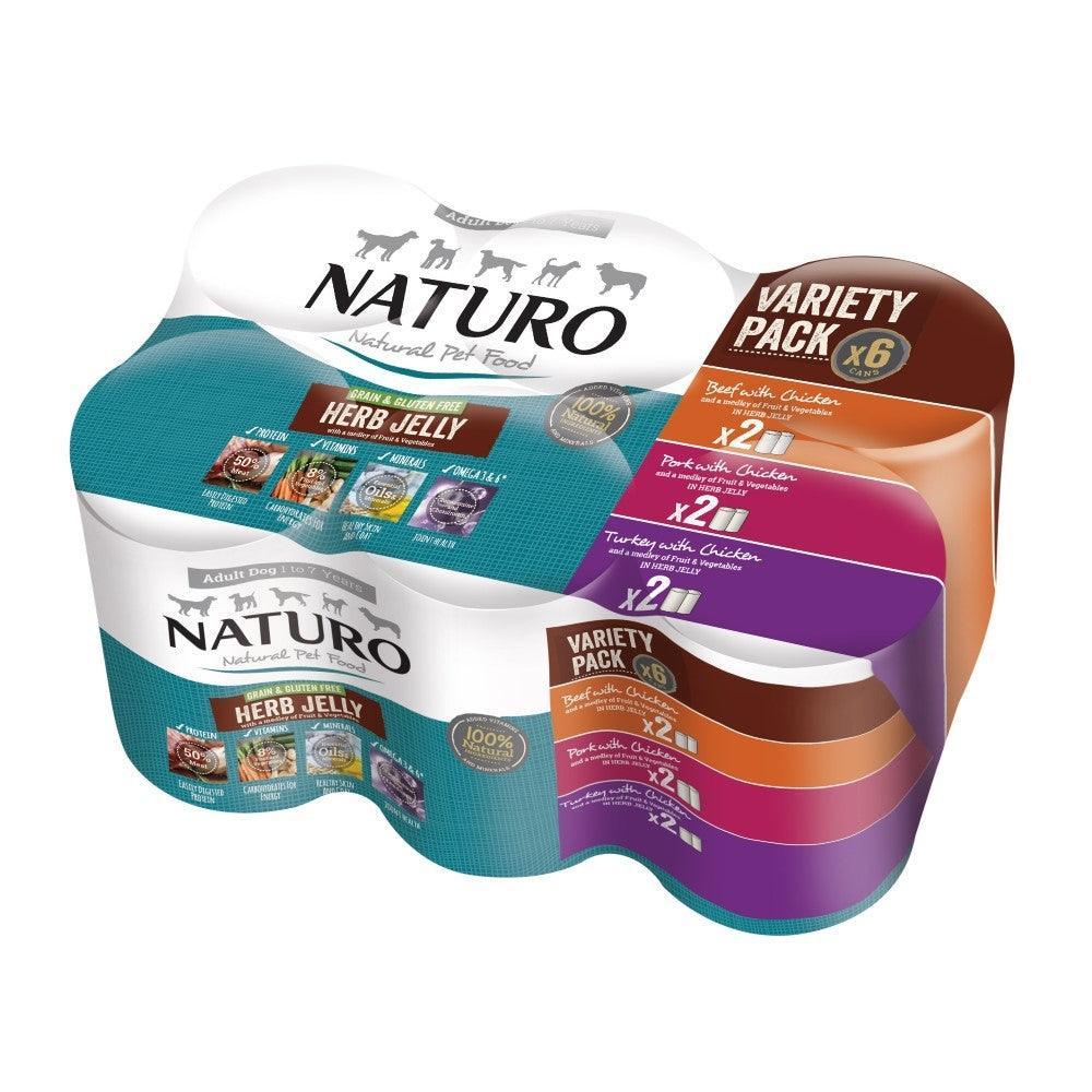 Naturo Adult Grain & Gluten Free Variety in Herb Jelly Tins 6 x 390g | Luxury Home Accessories | Heulog Glow
