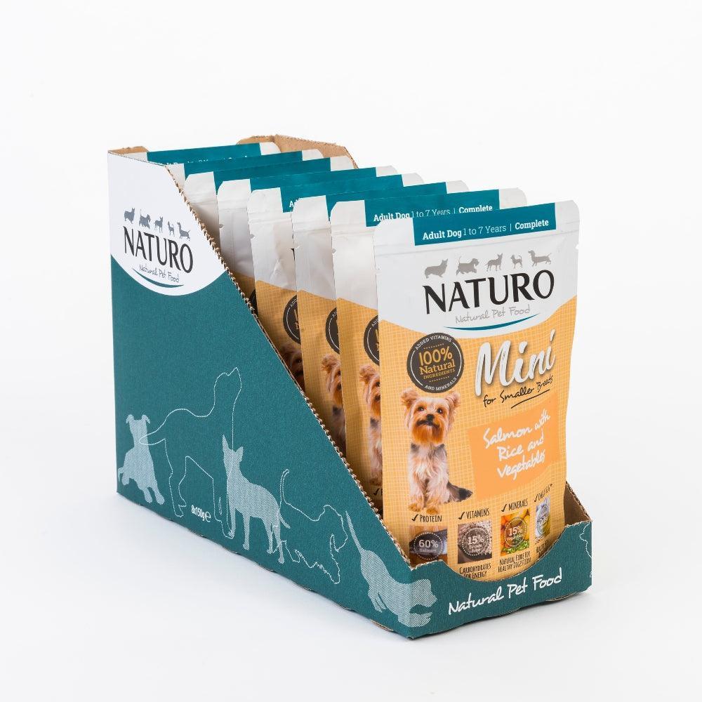 Naturo Adult Mini Salmon with Rice & Veg Pouches 8 x 150g | Luxury Home Accessories | Heulog Glow