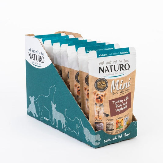 Naturo Adult Mini Turkey with Rice & Veg Pouches 8 x 150g | Luxury Home Accessories | Heulog Glow