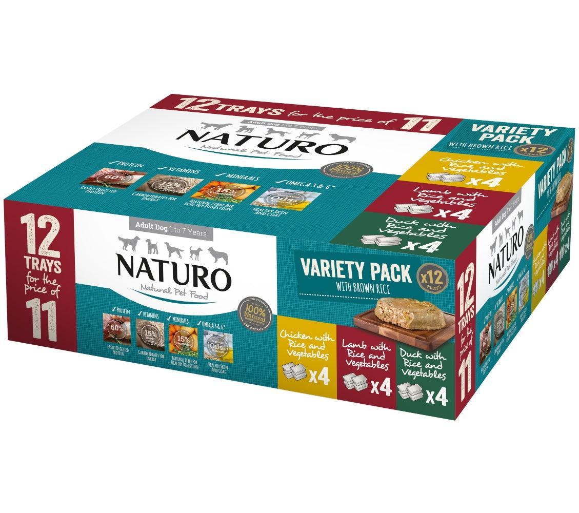 Naturo Adult Variety with Rice & Veg Trays 12 for 11 x 400g | Luxury Home Accessories | Heulog Glow