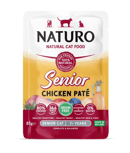 Naturo Cat Senior Chicken Paté Pouch 85g x 8 | Luxury Home Accessories | Heulog Glow