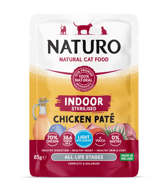 Naturo Cat Sterilised Chicken Paté Pouch 85g x 8 | Luxury Home Accessories | Heulog Glow