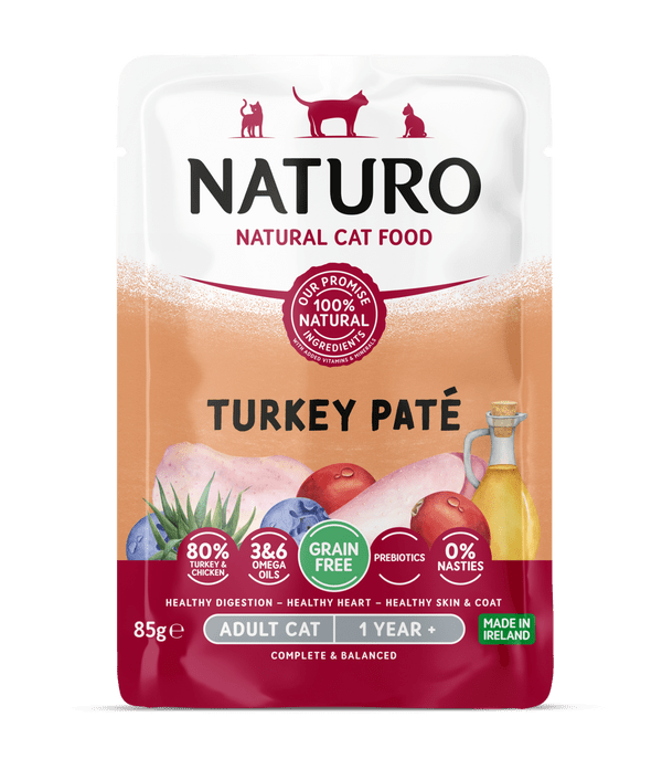Naturo Cat Turkey Paté Pouch 85g x 8 | Luxury Home Accessories | Heulog Glow