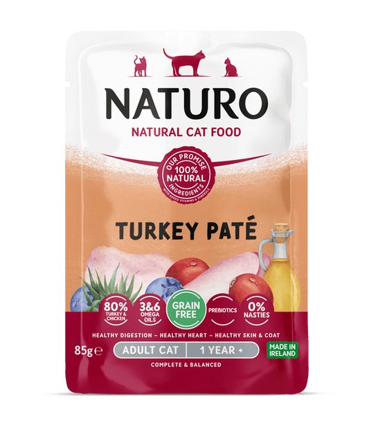 Naturo Cat Turkey Paté Pouch 85g x 8 | Luxury Home Accessories | Heulog Glow