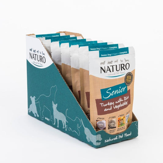 Naturo Senior Dog Turkey with Rice & Veg Pouches 8 x 150g | Luxury Home Accessories | Heulog Glow