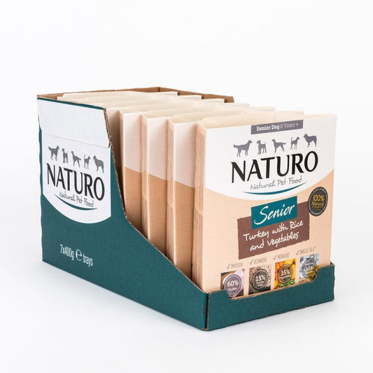 Naturo Senior Dog Turkey with Rice & Veg Tray 400g | Luxury Home Accessories | Heulog Glow