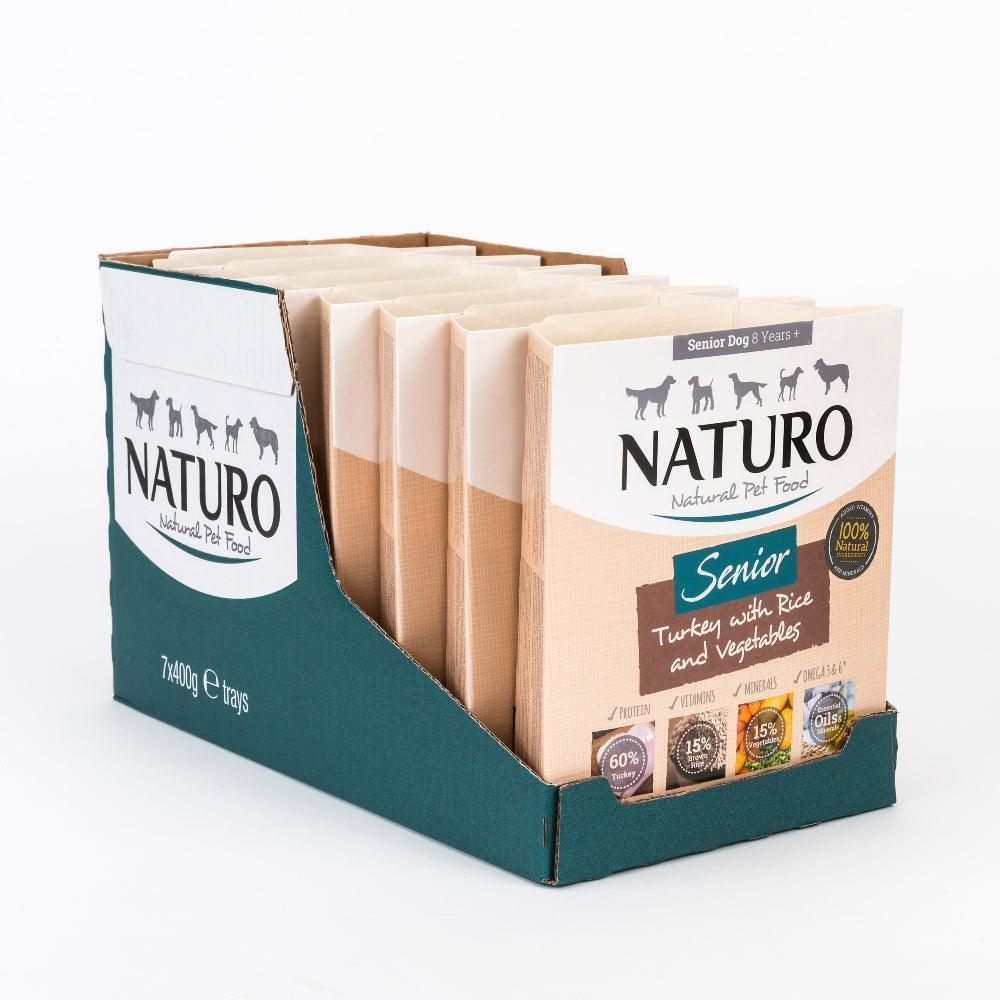 Naturo Senior Dog Turkey with Rice & Veg Trays 400g x7 | Luxury Home Accessories | Heulog Glow