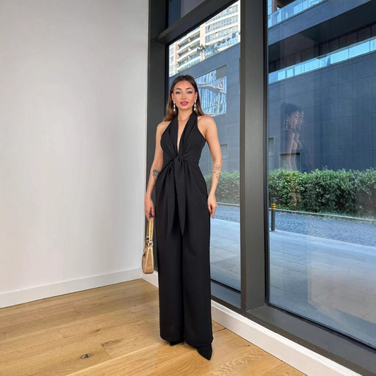 Neck-strap Lace-up Sleeveless Waist-cinching Top Sexy Jumpsuit | Luxury Home Accessories | Heulog Glow