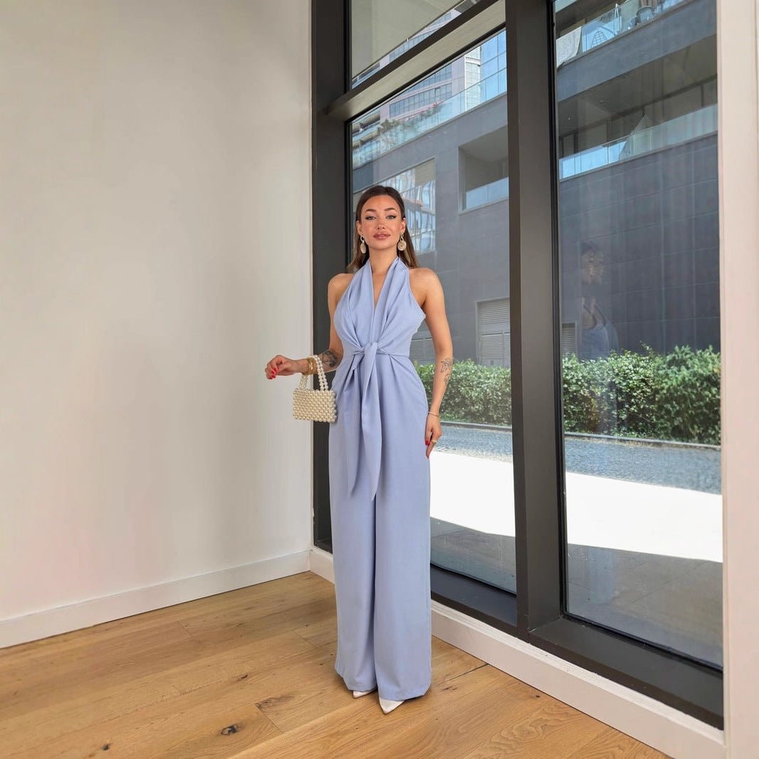 Neck-strap Lace-up Sleeveless Waist-cinching Top Sexy Jumpsuit | Luxury Home Accessories | Heulog Glow
