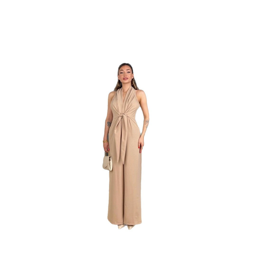 Neck-strap Lace-up Sleeveless Waist-cinching Top Sexy Jumpsuit | Luxury Home Accessories | Heulog Glow