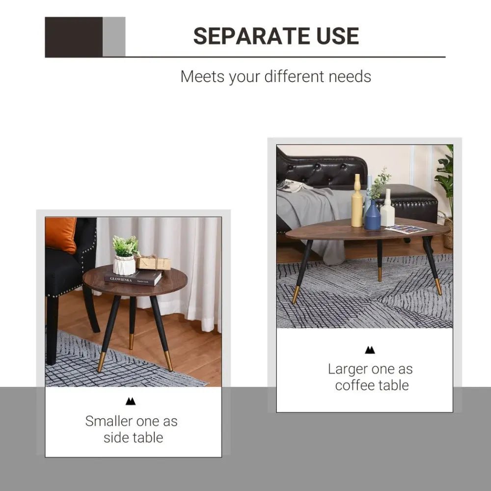 Nesting Coffee Tables Set of 2 Stackable End Tables Sofa Side Desk Home Office | Luxury Home Accessories | Heulog Glow