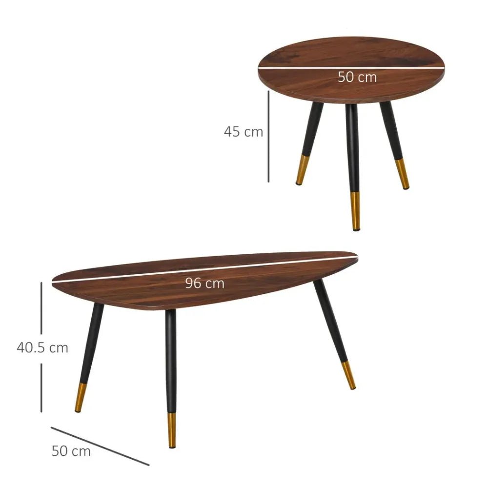 Nesting Coffee Tables Set of 2 Stackable End Tables Sofa Side Desk Home Office | Luxury Home Accessories | Heulog Glow