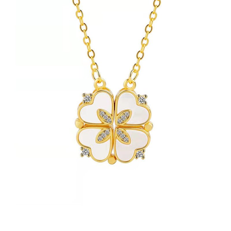 Net Red Clover Enamel Necklace Female | Luxury Home Accessories | Heulog Glow