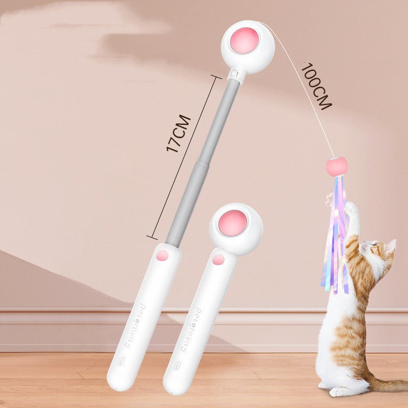 NEW 2-in-1 Retractable Cat Wand Toys Gravity Pet Laser Tease Cat Stick Self Hi Toy With Ball | Luxury Home Accessories | Heulog Glow
