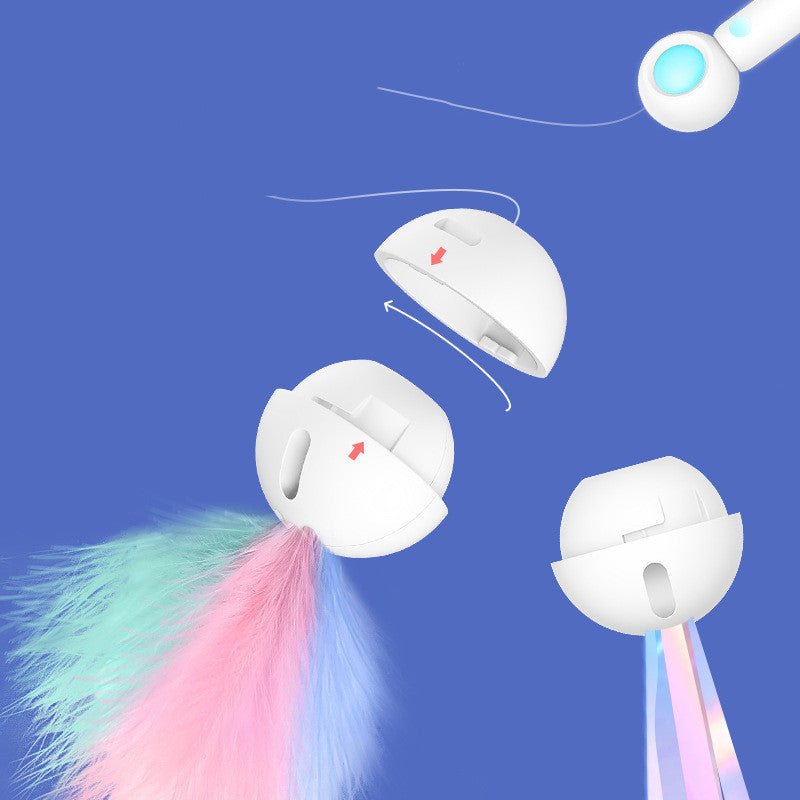 NEW 2-in-1 Retractable Cat Wand Toys Gravity Pet Laser Tease Cat Stick Self Hi Toy With Ball | Luxury Home Accessories | Heulog Glow