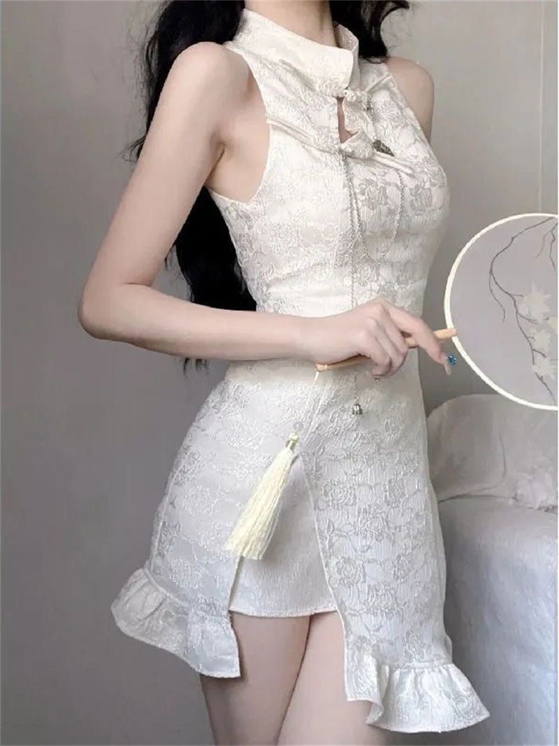 New Chinese-style Traditional Cheongsam Sleeveless Dress | Luxury Home Accessories | Heulog Glow