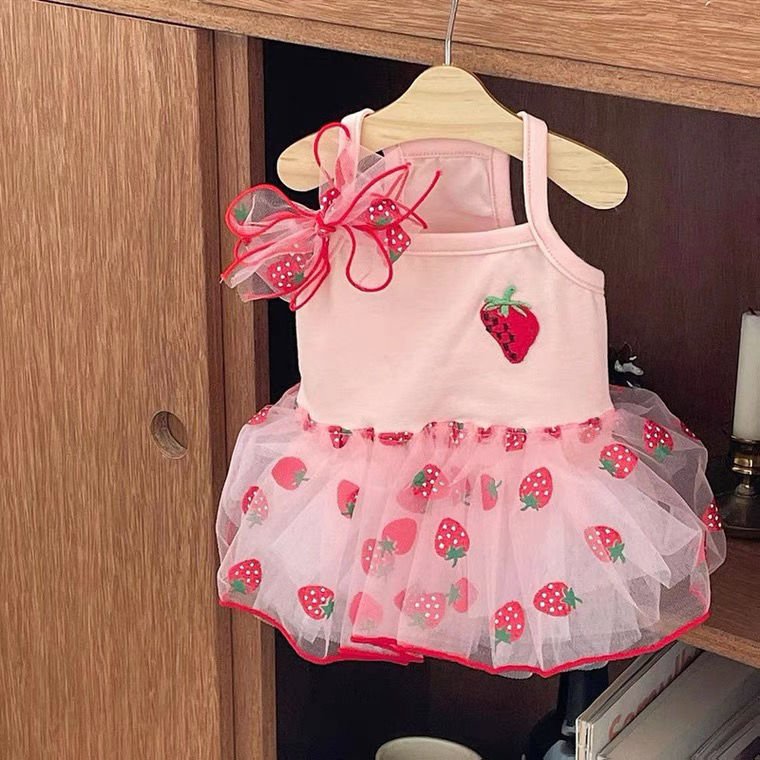 New Dog Clothes Cute Mesh Strawberry Strap Dress | Luxury Home Accessories | Heulog Glow