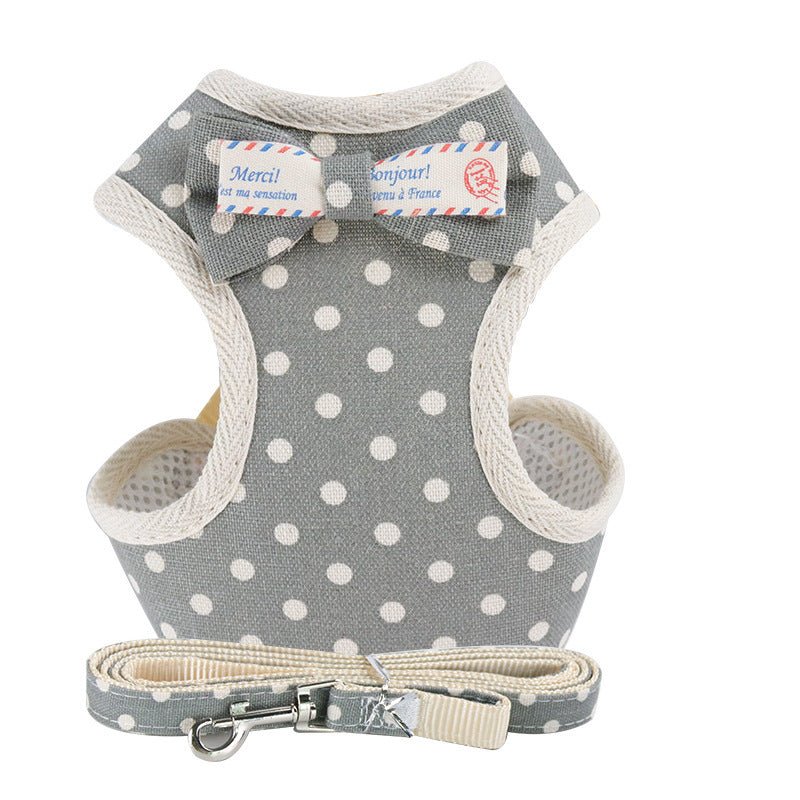 New Dog Leash Suit Vest-Style Bowknot Chest Back | Luxury Home Accessories | Heulog Glow