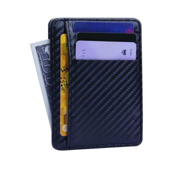 New Fashion Pu Leather Carbon Fiber Wallet Mini Slim Wallets Business Men Credit Card ID Holder with RFID Anti-chief Purse | Luxury Home Accessories | Heulog Glow