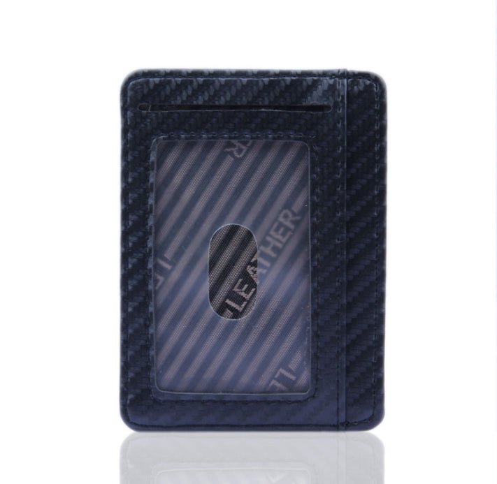 New Fashion Pu Leather Carbon Fiber Wallet Mini Slim Wallets Business Men Credit Card ID Holder with RFID Anti-chief Purse | Luxury Home Accessories | Heulog Glow