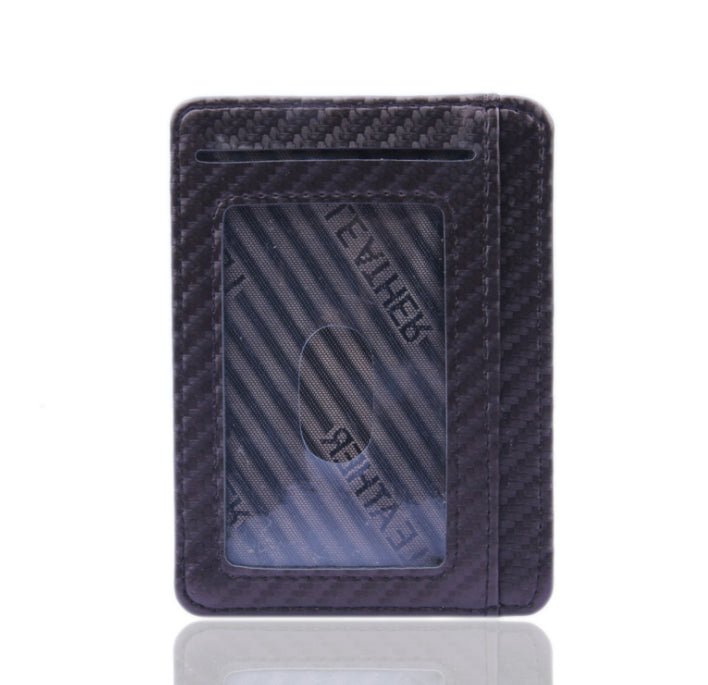 New Fashion Pu Leather Carbon Fiber Wallet Mini Slim Wallets Business Men Credit Card ID Holder with RFID Anti-chief Purse | Luxury Home Accessories | Heulog Glow