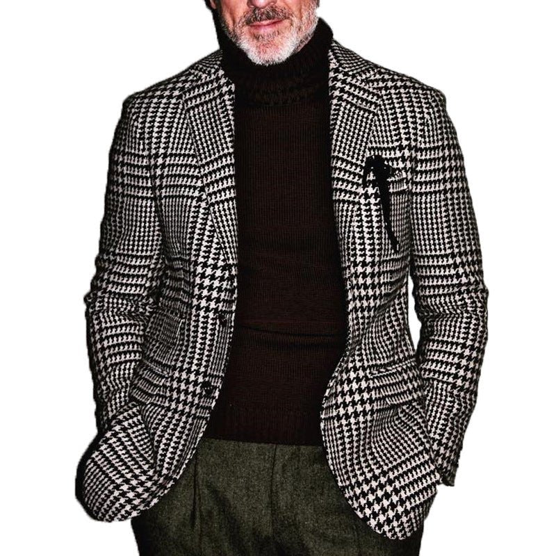 New Foreign Trade Men's Single-Breasted Slim Plaid Casual Suit Jacket | Luxury Home Accessories | Heulog Glow