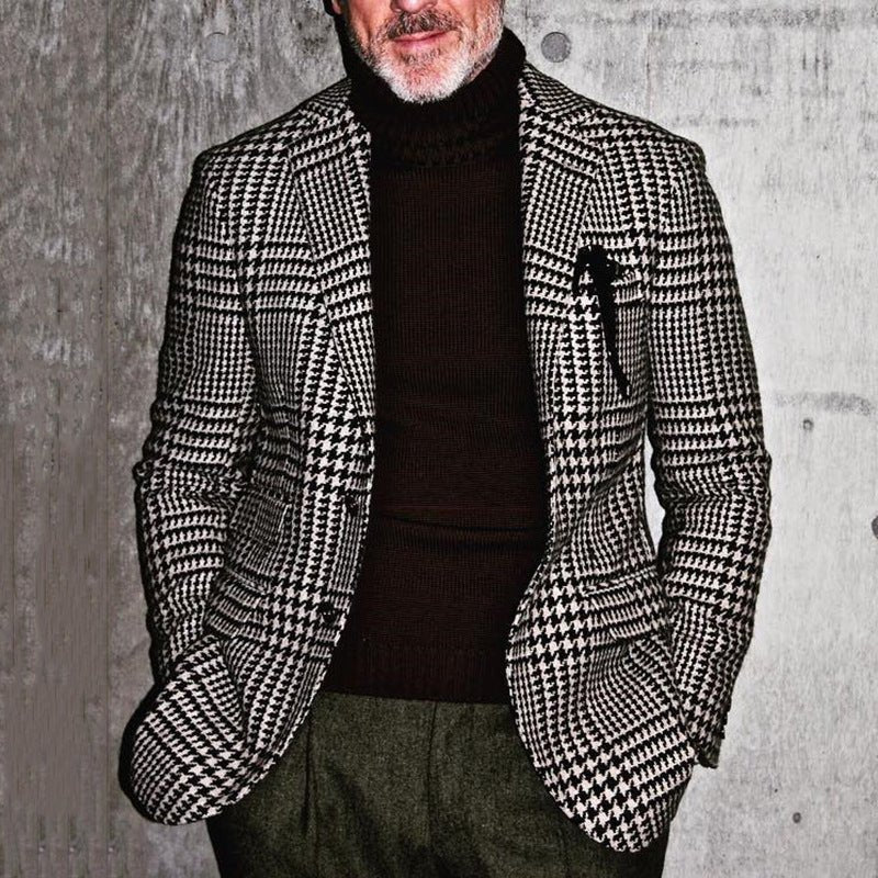 New Foreign Trade Men's Single-Breasted Slim Plaid Casual Suit Jacket | Luxury Home Accessories | Heulog Glow