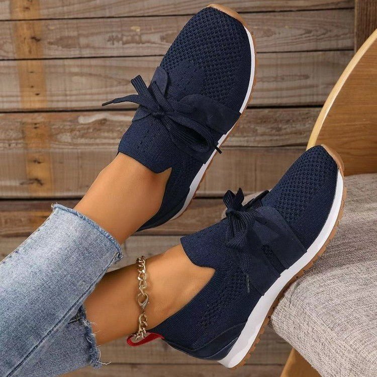 New Lace Up Mesh Flats Shoes For Women Breathable Casual Breathable Walking Wedges Shoes | Luxury Home Accessories | Heulog Glow
