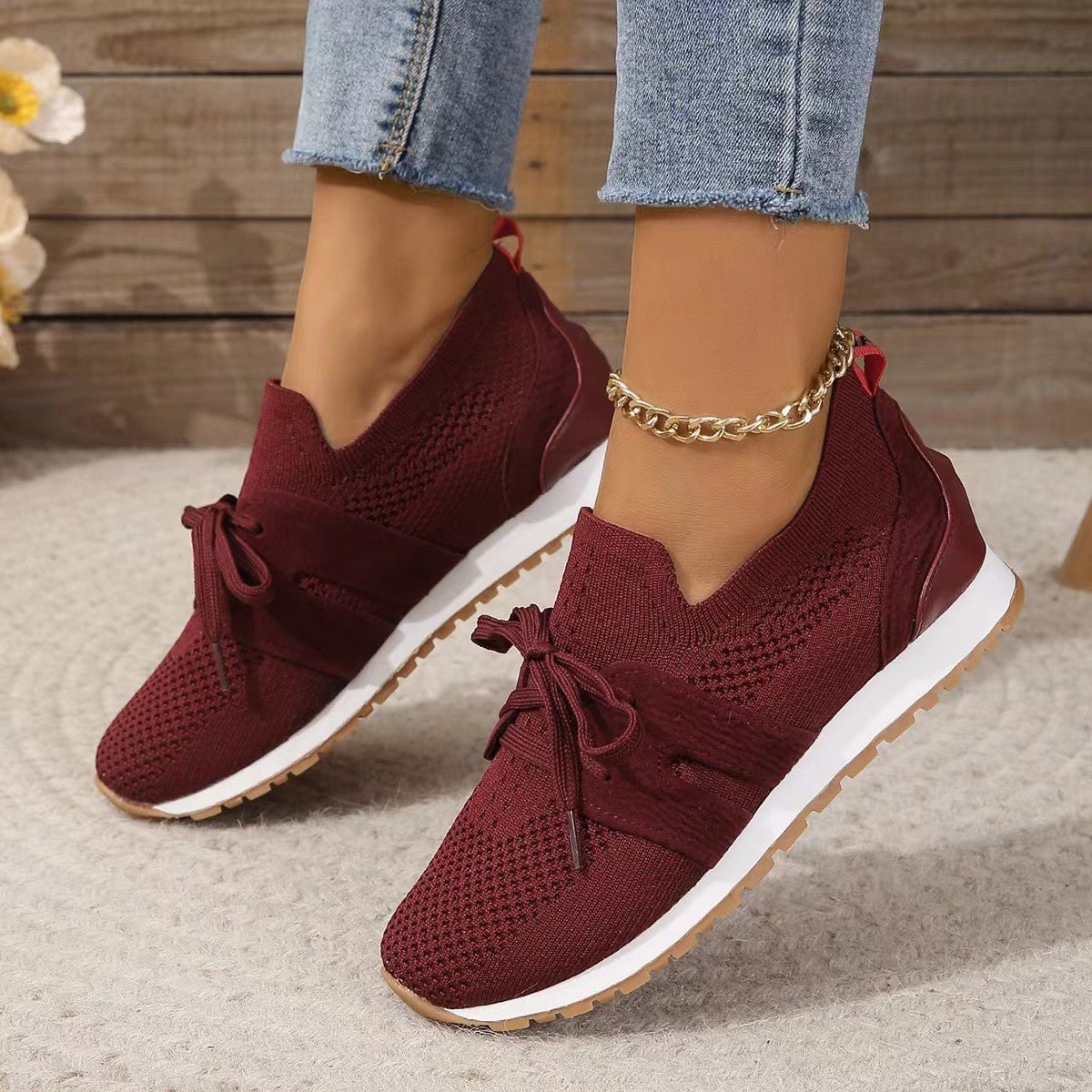 New Lace Up Mesh Flats Shoes For Women Breathable Casual Breathable Walking Wedges Shoes | Luxury Home Accessories | Heulog Glow
