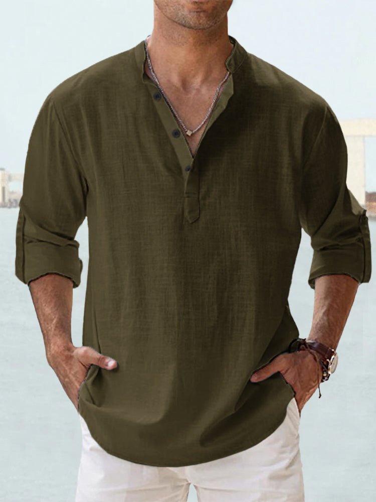 New Men's Casual Blouse Cotton Linen Shirt Loose Tops Long Sleeve Tee Shirt Spring Autumn Casual Handsome Men's Shirts | Luxury Home Accessories | Heulog Glow