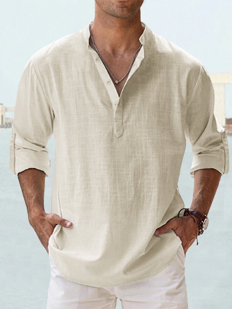 New Men's Casual Blouse Cotton Linen Shirt Loose Tops Long Sleeve Tee Shirt Spring Autumn Casual Handsome Men's Shirts | Luxury Home Accessories | Heulog Glow