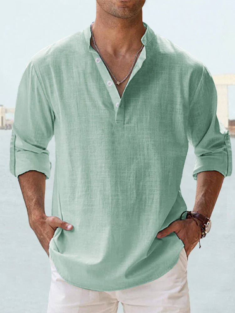 New Men's Casual Blouse Cotton Linen Shirt Loose Tops Long Sleeve Tee Shirt Spring Autumn Casual Handsome Men's Shirts | Luxury Home Accessories | Heulog Glow