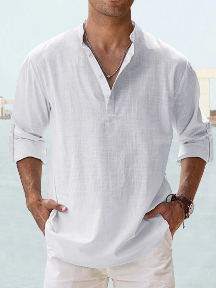 New Men's Casual Blouse Cotton Linen Shirt Loose Tops Long Sleeve Tee Shirt Spring Autumn Casual Handsome Men's Shirts | Luxury Home Accessories | Heulog Glow