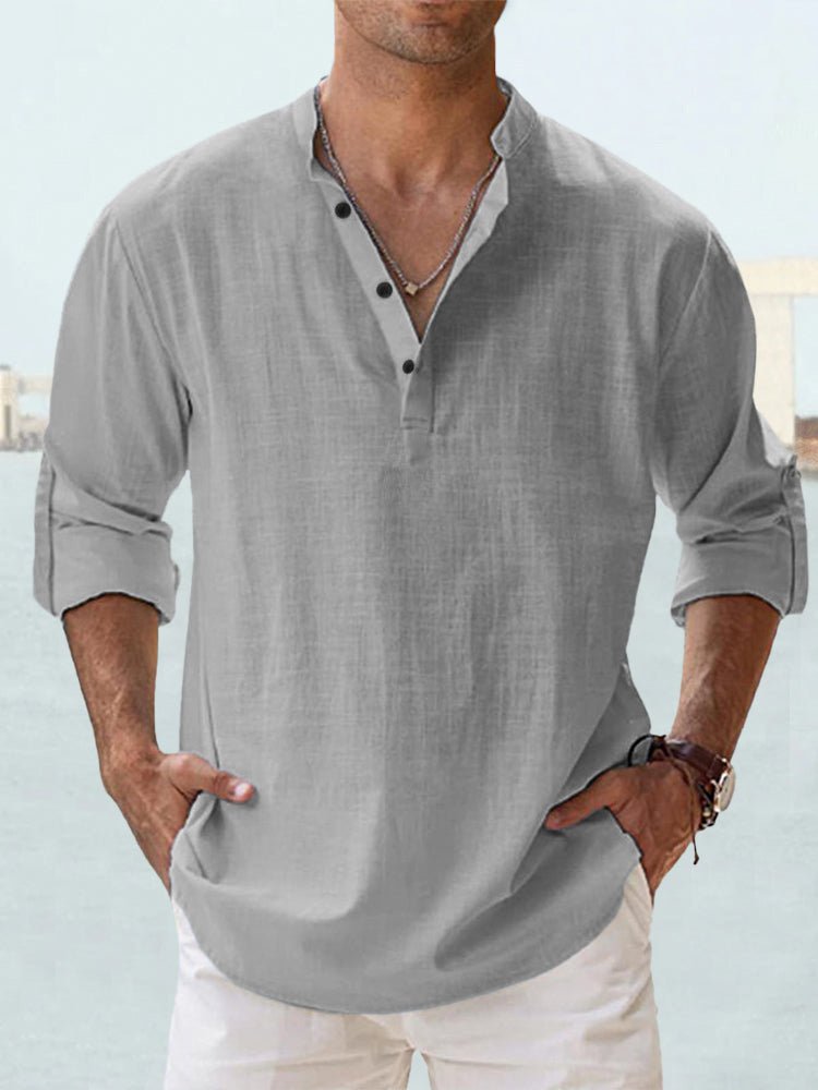New Men's Casual Blouse Cotton Linen Shirt Loose Tops Long Sleeve Tee Shirt Spring Autumn Casual Handsome Men's Shirts | Luxury Home Accessories | Heulog Glow