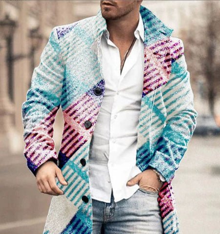 New men's woolen stand collar mid-length casual coat with pockets | Luxury Home Accessories | Heulog Glow