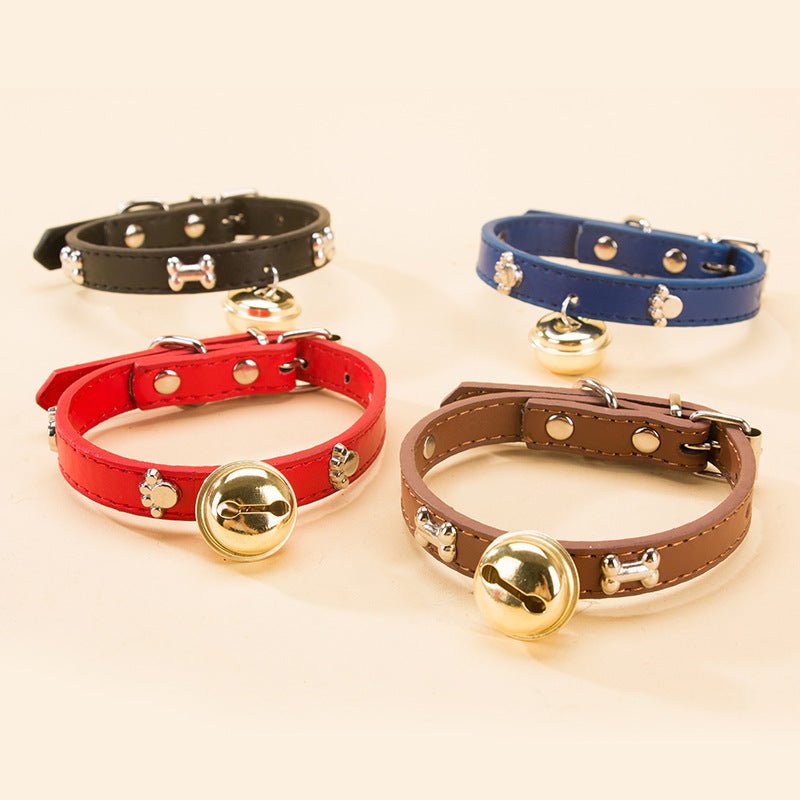 New Pet Claw Print Bone Alloy Bell Collar | Luxury Home Accessories | Heulog Glow