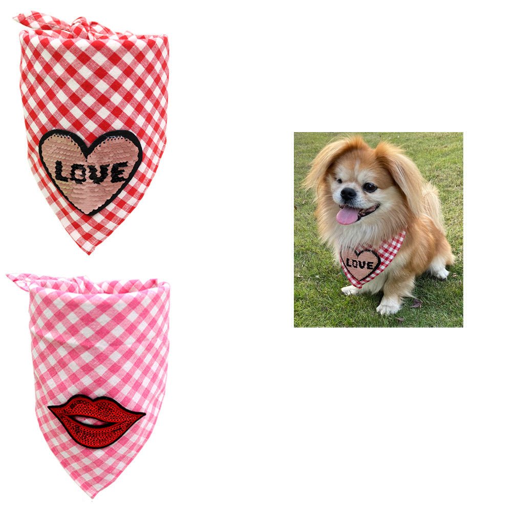 New Pet Dog Valentine's Day Triangle Towel | Luxury Home Accessories | Heulog Glow