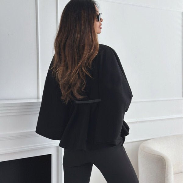New Stand Collar Batwing Sleeves Cloak Top With Belt Ins Fashion Temperament Jacket Woolen Sweater Outwear For Women Clothing | Luxury Home Accessories | Heulog Glow