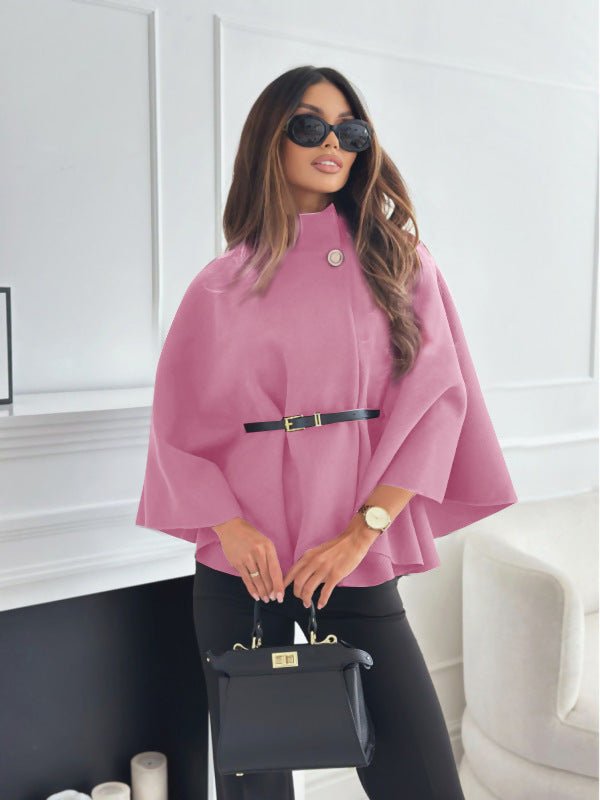 New Stand Collar Batwing Sleeves Cloak Top With Belt Ins Fashion Temperament Jacket Woolen Sweater Outwear For Women Clothing | Luxury Home Accessories | Heulog Glow