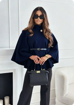 New Stand Collar Batwing Sleeves Cloak Top With Belt Ins Fashion Temperament Jacket Woolen Sweater Outwear For Women Clothing | Luxury Home Accessories | Heulog Glow
