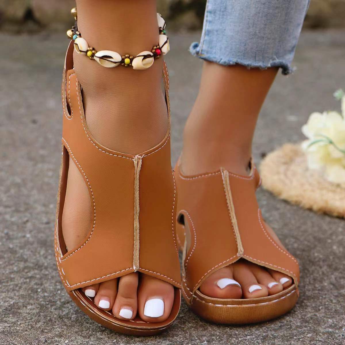 New Summer Wedges Sandals With Elastic Band Design Casual Fish Mouth Shoes For Women | Luxury Home Accessories | Heulog Glow