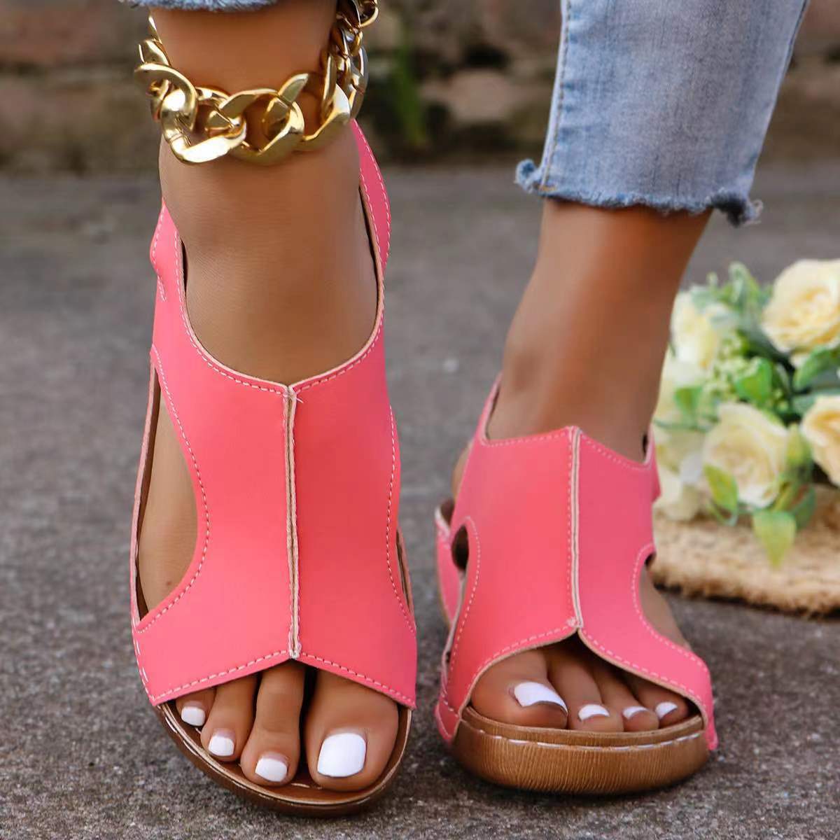 New Summer Wedges Sandals With Elastic Band Design Casual Fish Mouth Shoes For Women | Luxury Home Accessories | Heulog Glow